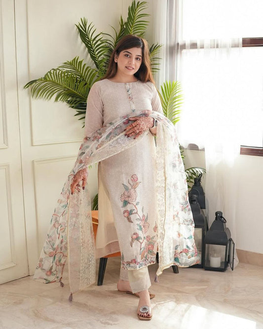 Festival Special Full Work Printed Lilan Suit Set