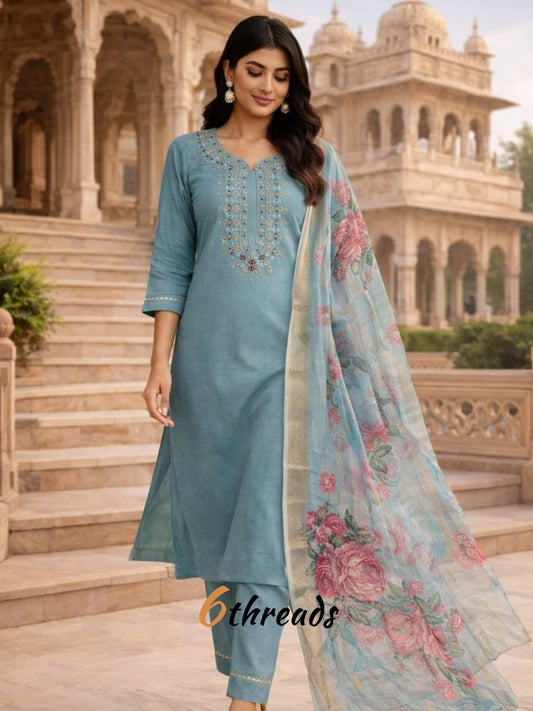 Premium Viscose Roman Silk Suit Set | Intricate Zari Weaving & Designer Jacquard Butti Dupatta
