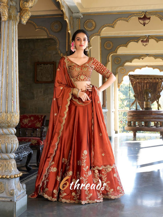 Royal Rangoli Silk Lehenga with 3.80m Flair & Can-Can