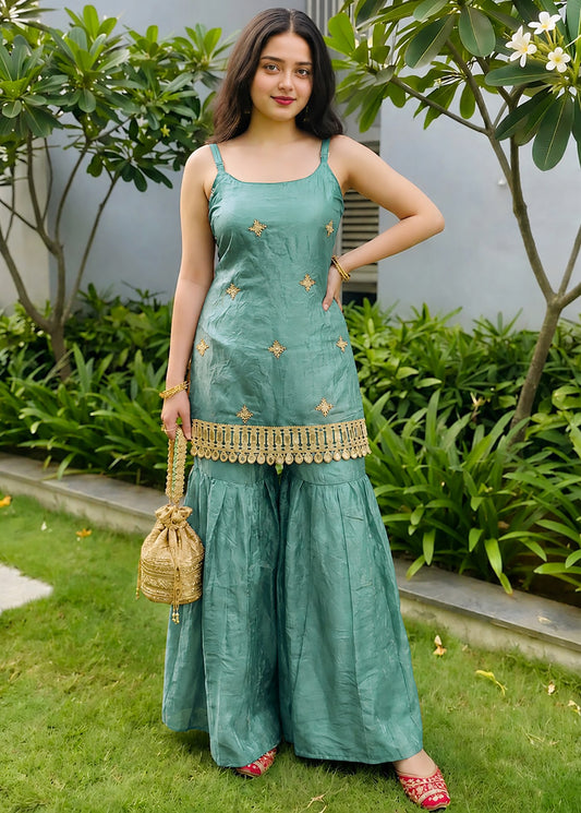 Festive Special Sleek Strap Kurta and Sharara Collection with Multi-Color Variants
