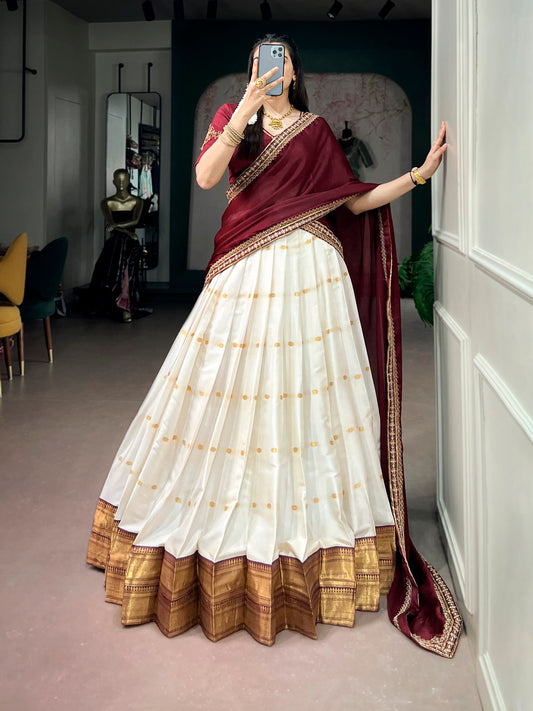 Classic South Indian Style Half Saree Collection for Women