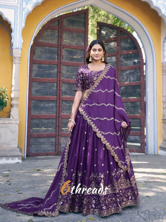 ANEIRA Aqua Royal Fully Stitched Star Georgette Lehenga with 3.50m Flair