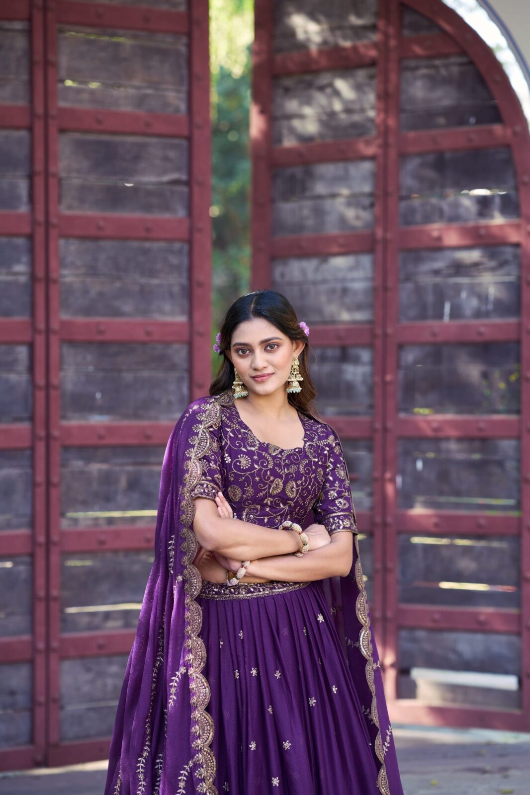 ANEIRA Aqua Royal Fully Stitched Star Georgette Lehenga with 3.50m Flair
