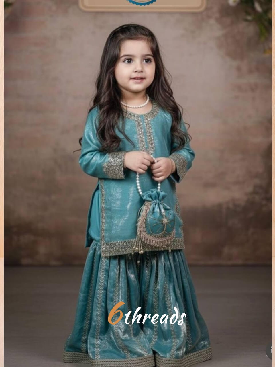 Designer Fendi Silk Sharara Set - Sequence & Digital Print