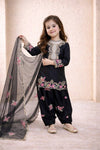 Designer Sequence Embroidery Crepe Suit Set for Kids