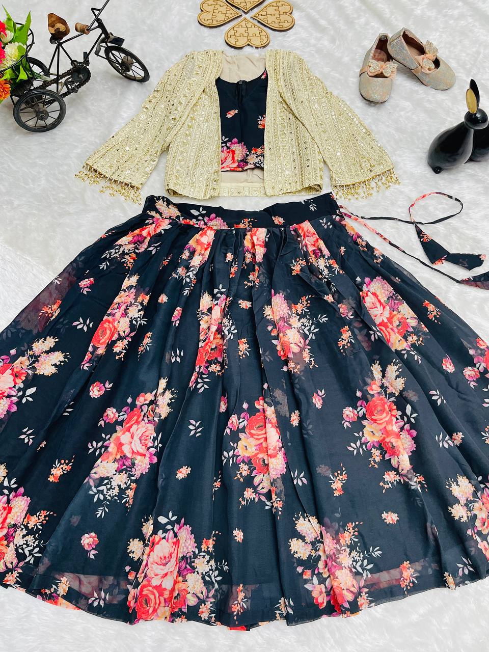 Designer Sequence Work Lehenga Choli with Fancy Belt