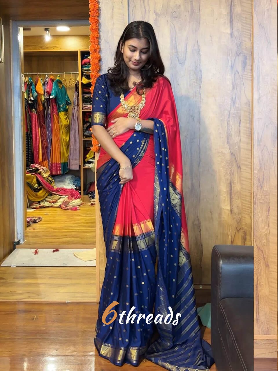 Dual-Tone Mysore Silk Saree Gown