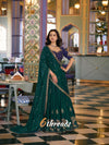 Emerald Green Rangoli Silk Lehenga Choli with Heavy Can-Can