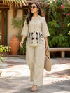 English Pink Pure Dhabu Cotton Embroidered Short Top with Matching Palazzo Set