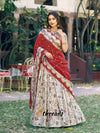 Fully Stitched Tasar Silk Foil Print Lehenga with Gotta Patti Work