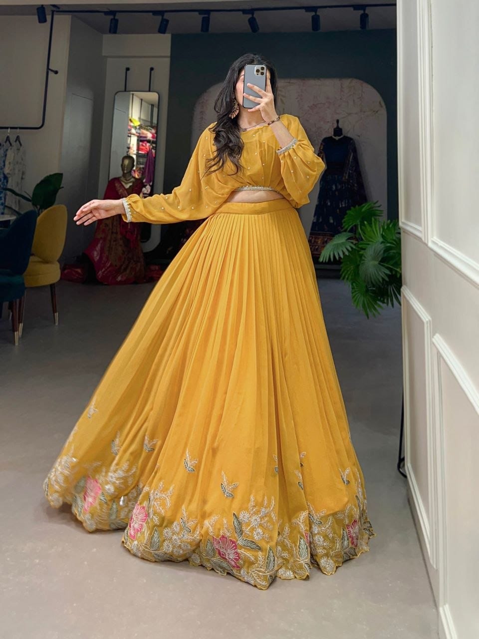 Flaunt Your Flair with Georgette Co-ord Set lehenga