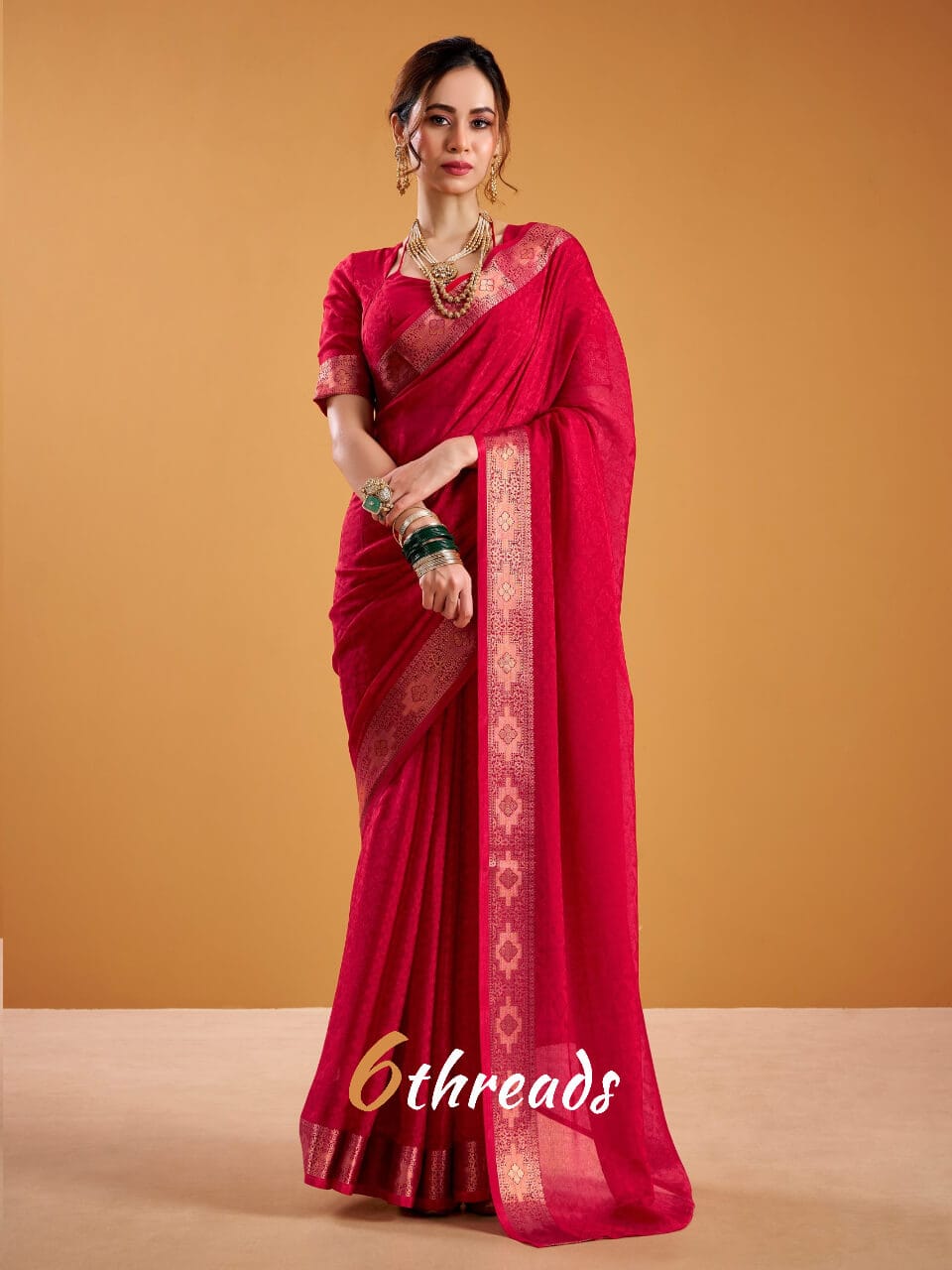 Glimmering Poly Shimmer Silk Saree with Royal Zari Weaving Border