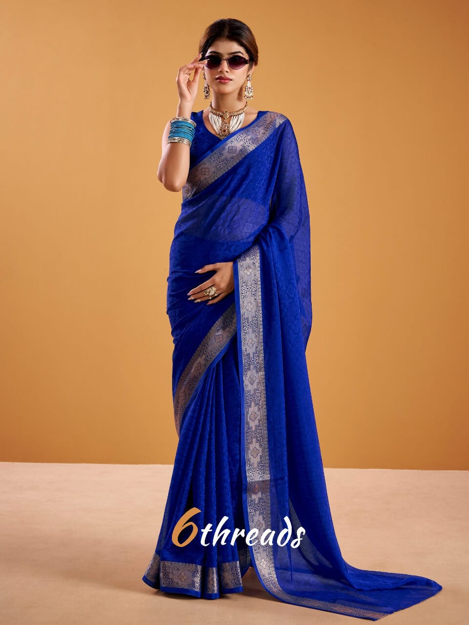 Glimmering Poly Shimmer Silk Saree with Royal Zari Weaving Border