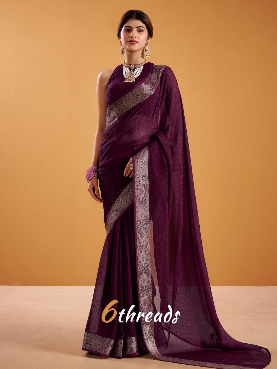 Glimmering Poly Shimmer Silk Saree with Royal Zari Weaving Border