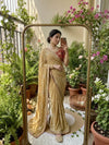 Elegant Fendy Sartin Saree with Contrast Embroidered Blouse