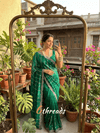 Fendy Satin Leheriya Saree with Hand Cutdana Work & Unstitched Blouse