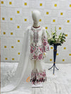 Kids’ Chinon Silk Sharara Suit with Sequence Work