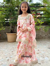 Kids’ Digital Print Chinon Sharara Set with Sequence Work