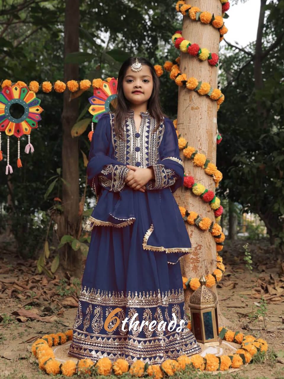 Kids’ Fox Georgette Festive Gown with Sequence Work