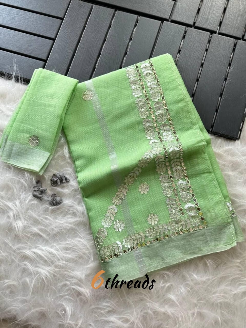Premium Kota Doriya Saree with Rajasthani Gotapatti Work & Unstitched Blouse