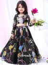 Midnight Black Diamond Work Lehenga with Urf-Cut Flair