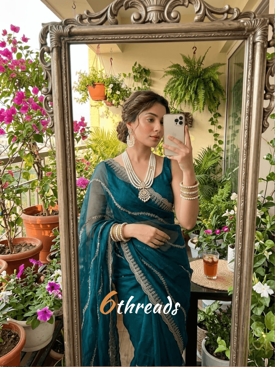 Vahina Fendy Chiffon Leheriya Saree with Ready-to-Wear Unstitched Blouse