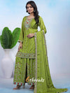 Premium Chinon Coding Sequence Sharara Suit Set with Huge Flair | 2 Elegant Colors (Sizes S-XXL)