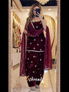 Premium Fandy Crushed Silk Top & Farshi Salwar Set with Sequence & Coding Work