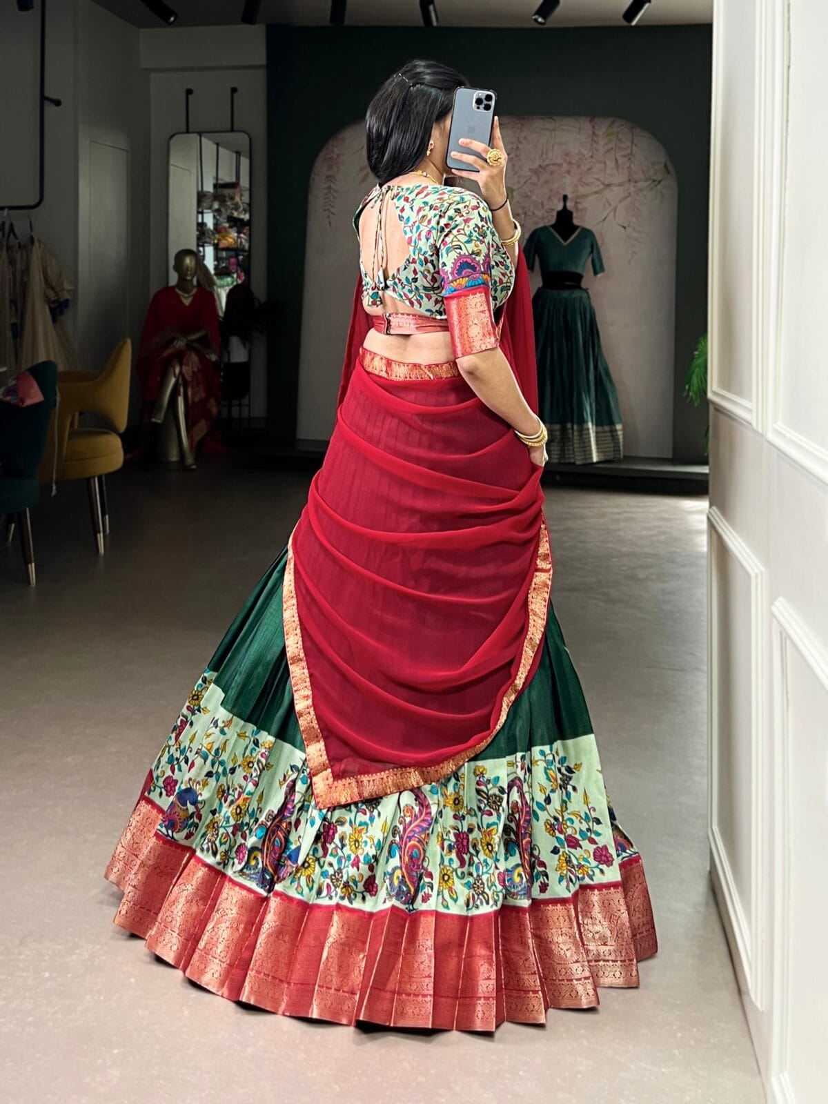 Premium Fully Stitched Aastha Silk Printed Lehenga Choli with Zari Weaving & Georgette Dupatta Set