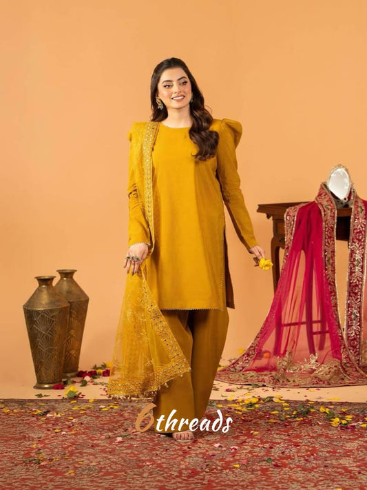 Premium Natural Crepe Silk Farshi Salwar Set with Heavy Sequence Net Dupatta