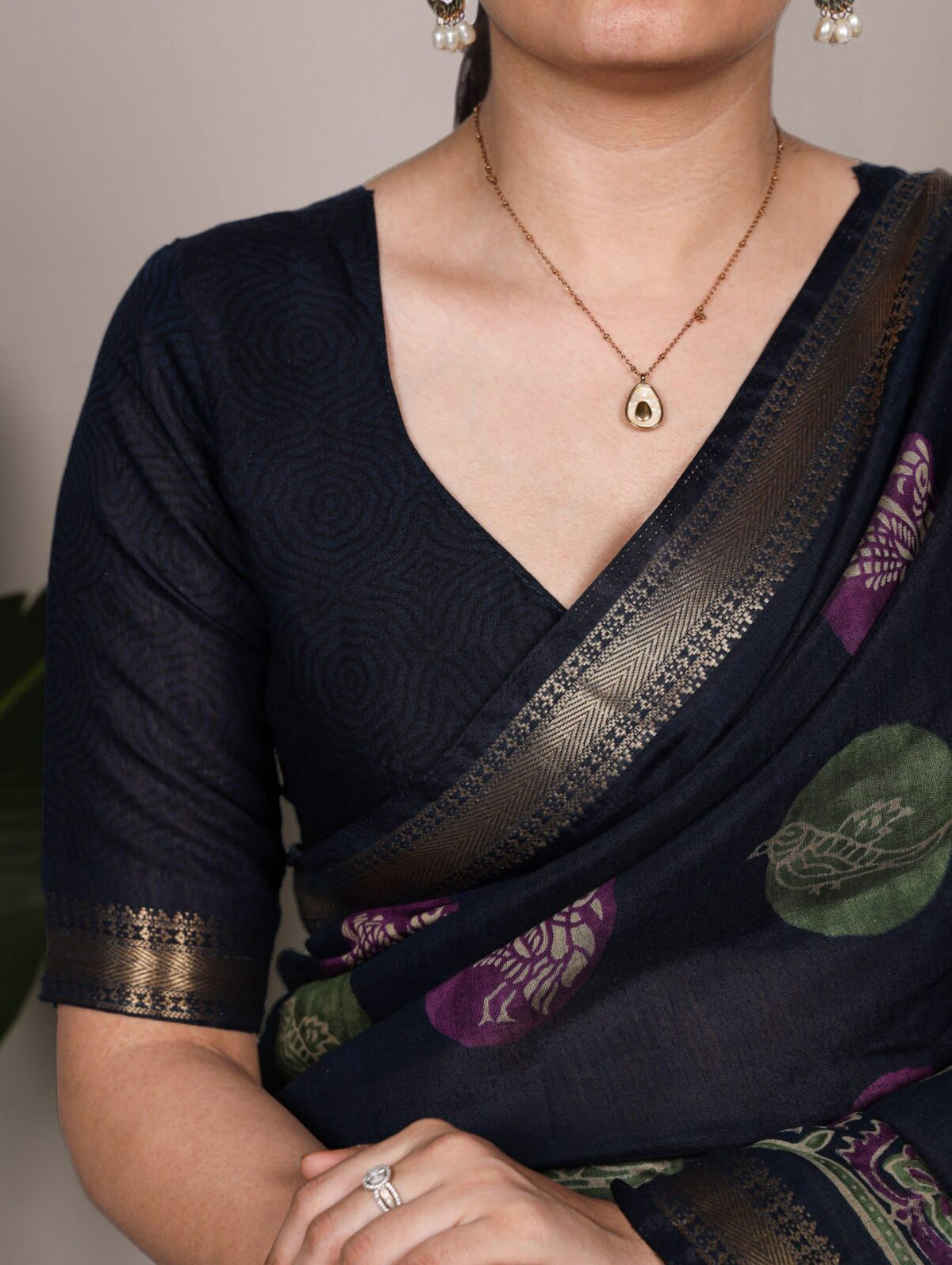 Premium P.V. Chanderi Printed Saree with Elegant Drape