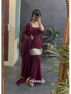 Premium Star Georgette Top & Flared Sharara Set with Sequence & Coding Work