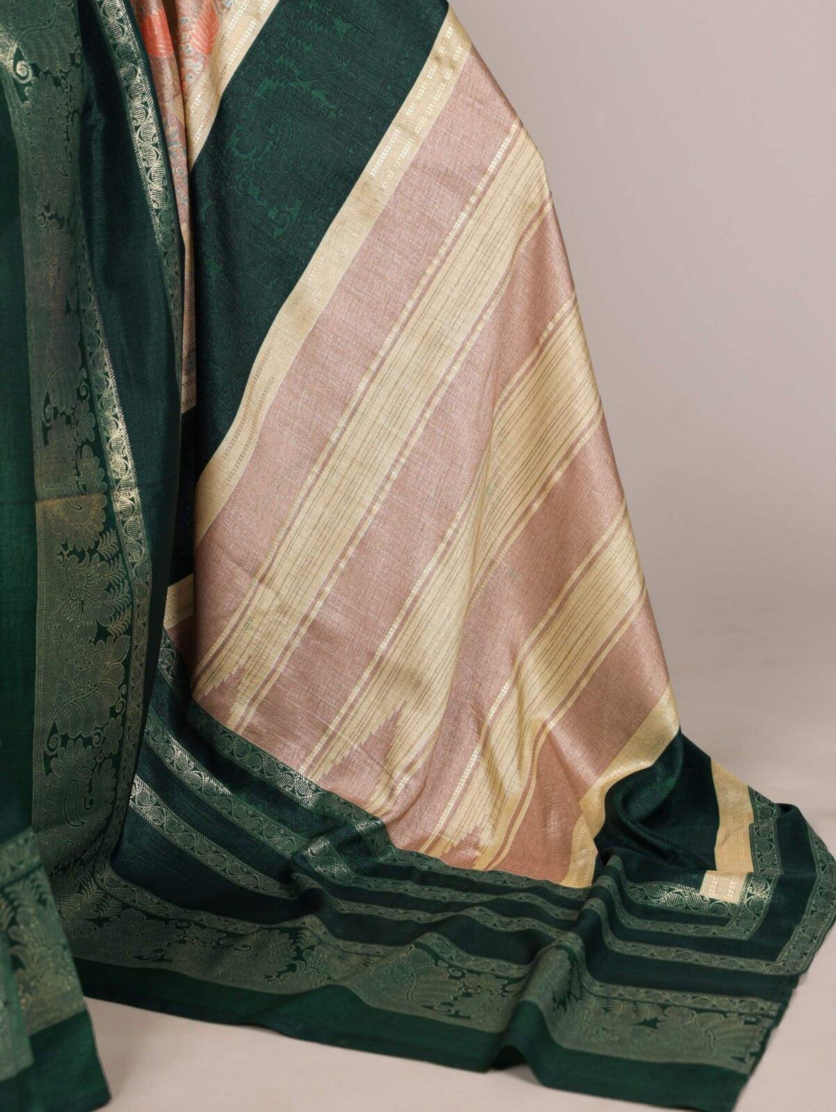 Premium Tasar Silk Saree with Floral Print & Foil Work