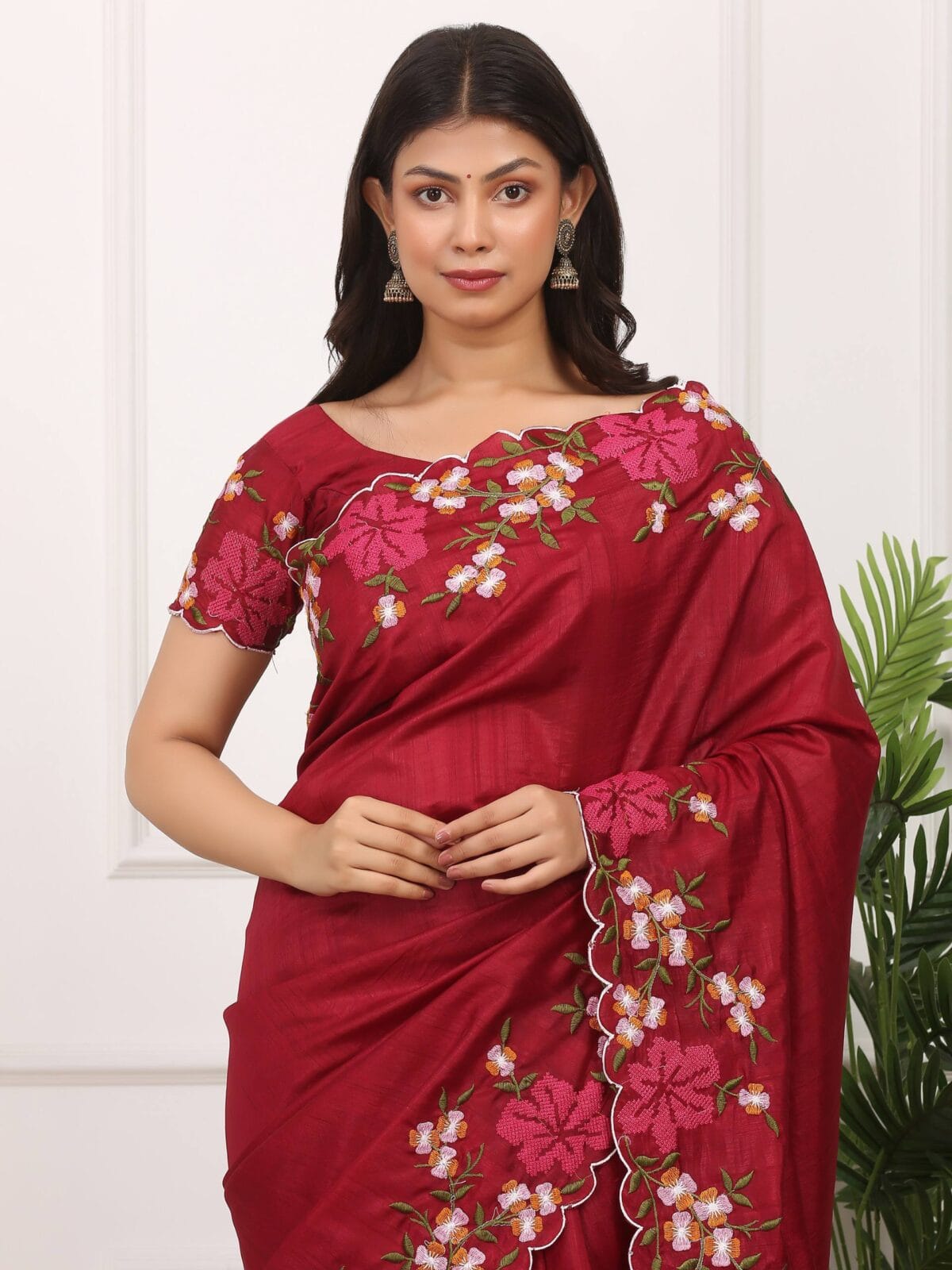 Premium Manipuri Silk Multi-Thread & Cut-Work Designer Saree