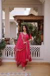 Premium Mul Chanderi Embroidered Kurti, Roman Silk Pant & Georgette Dupatta Set