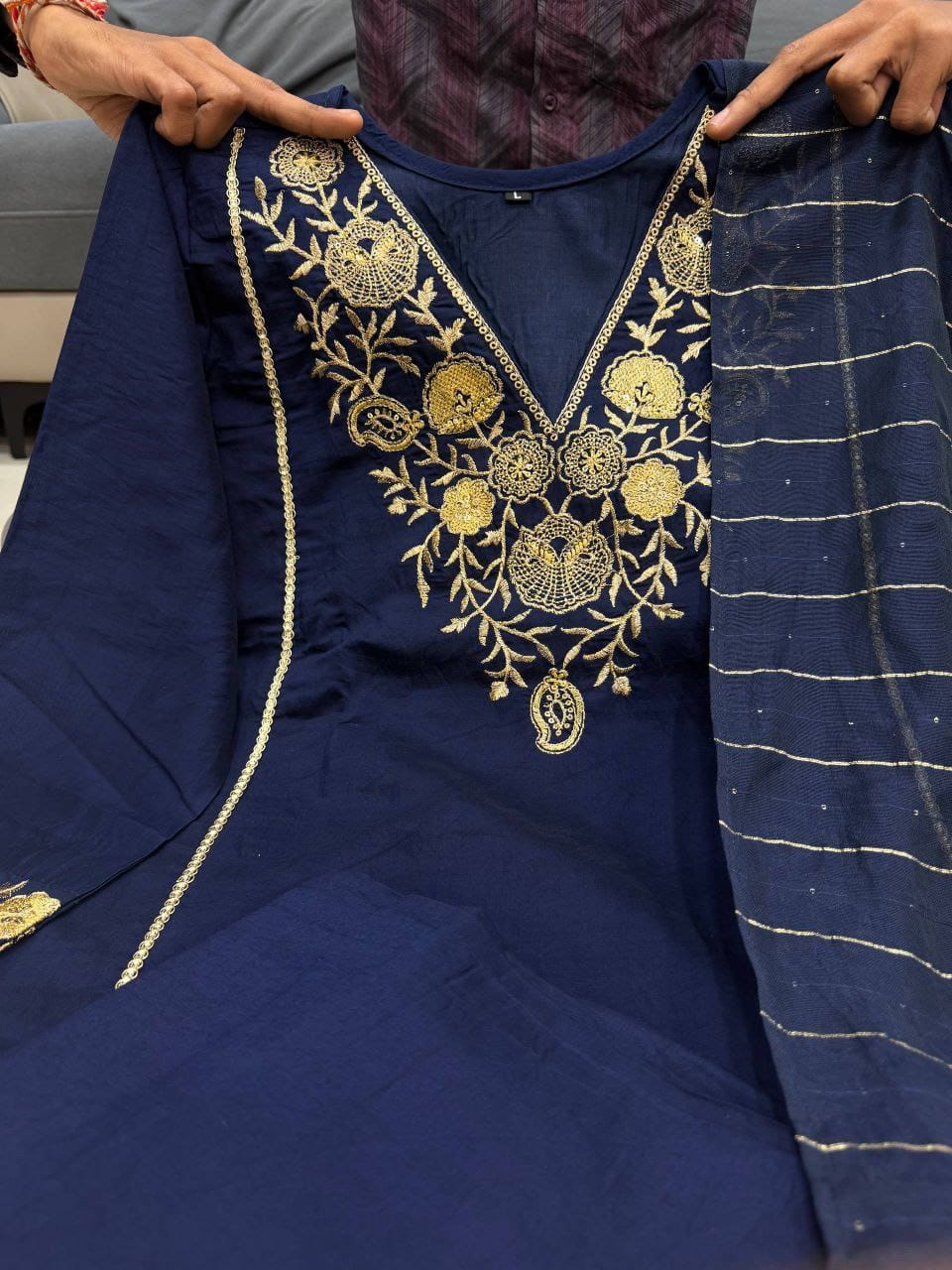 Premium Pure Satori Silk Festive Suit, Maharaja Pant & Banarasi Zari Dupatta Set