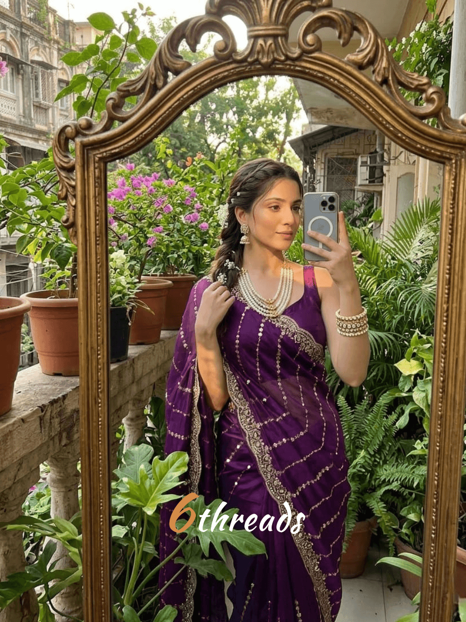 Fendy Satin Leheriya Saree with Hand Cutdana Work & Unstitched Blouse