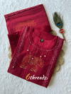 Pure Cotton A-Line Kurti Pant Set with Hand Block Mul Dupatta & Mirror Work
