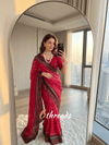 Premium Chiffon Silk Saree with Sequins Embroidery & Stitched Blouse
