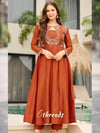Regal Vichitra Silk Anarkali Suit Set | Intricate Cording Embroidery & Designer Cutwork Dupatta