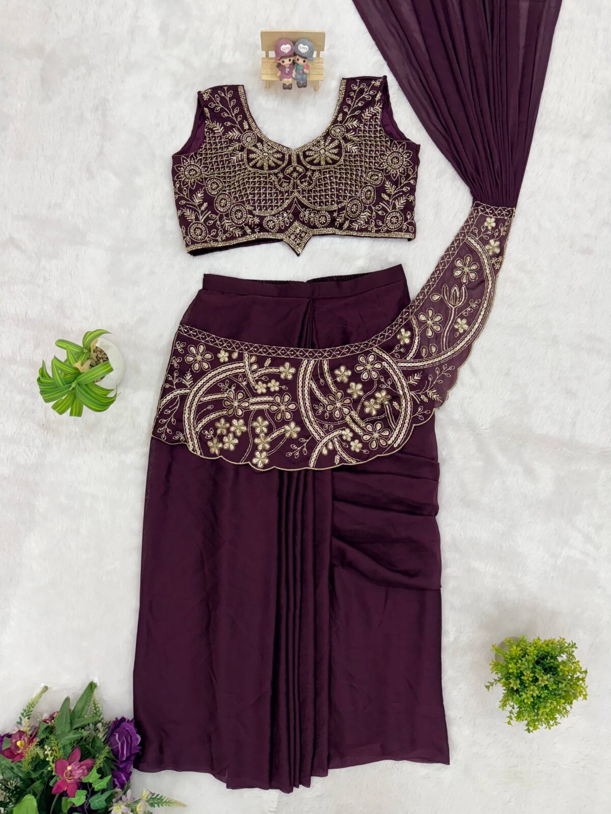 Royal Fusion Rangoli Silk Lehenga Saree