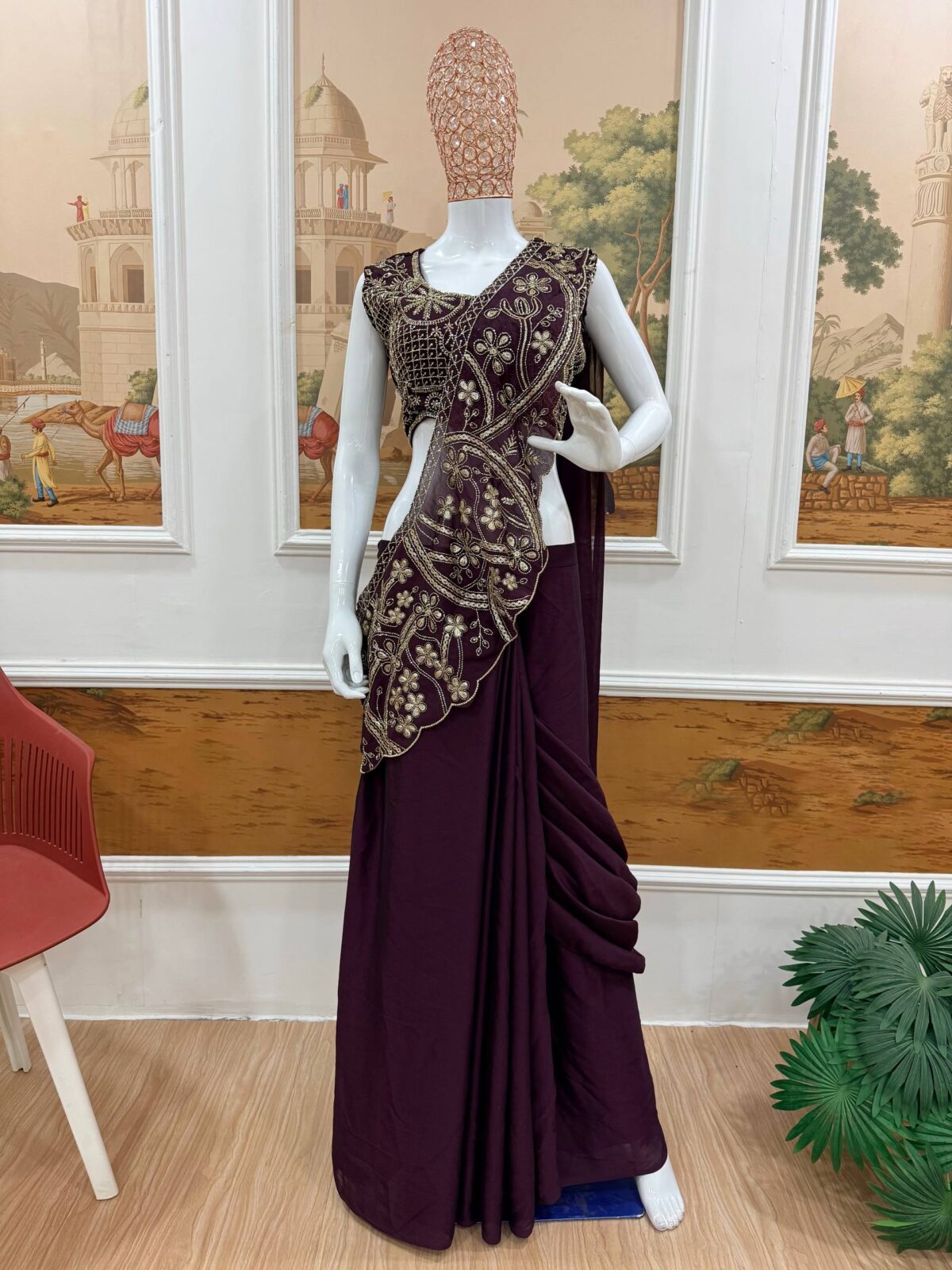 Royal Fusion Rangoli Silk Lehenga Saree