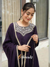 Royal Jamun Purple Plazo Suit | Premium Vichitra Silk | Fully Stitched