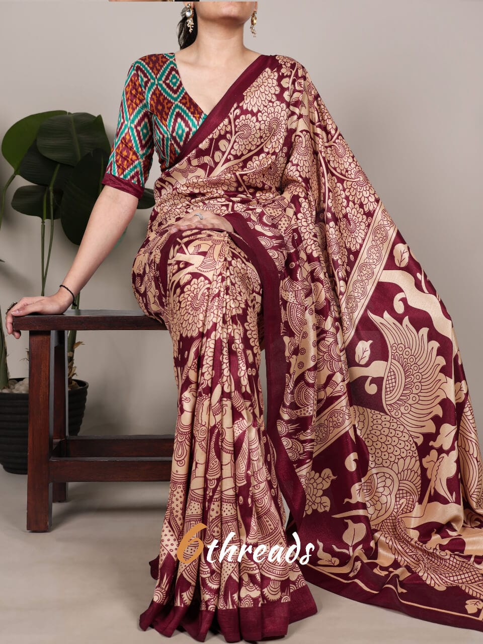 Royal Look Tasar Silk Saree with Unstitch Blouse
