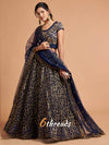 Royal Navy Blue Sequins Lehenga Choli
