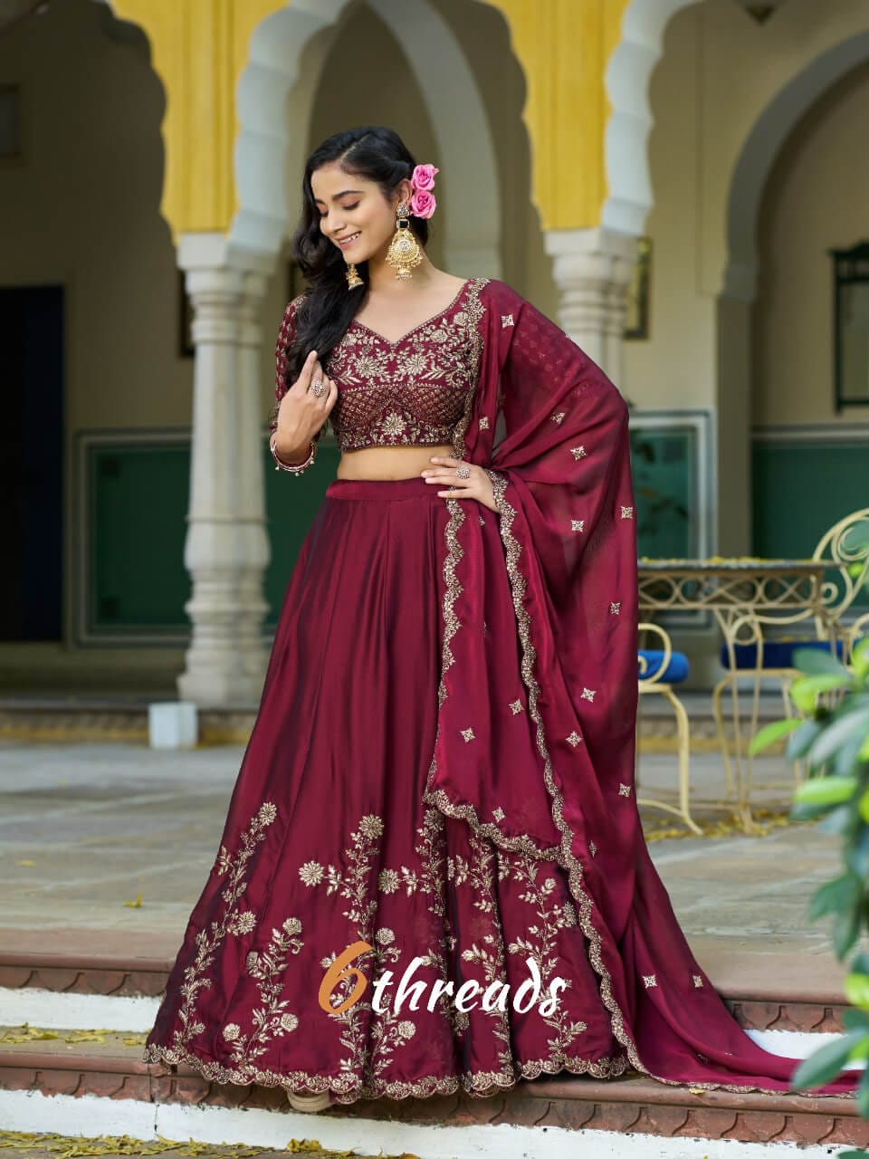 Royal Rangoli Silk Lehenga with 3.80m Flair & Can-Can