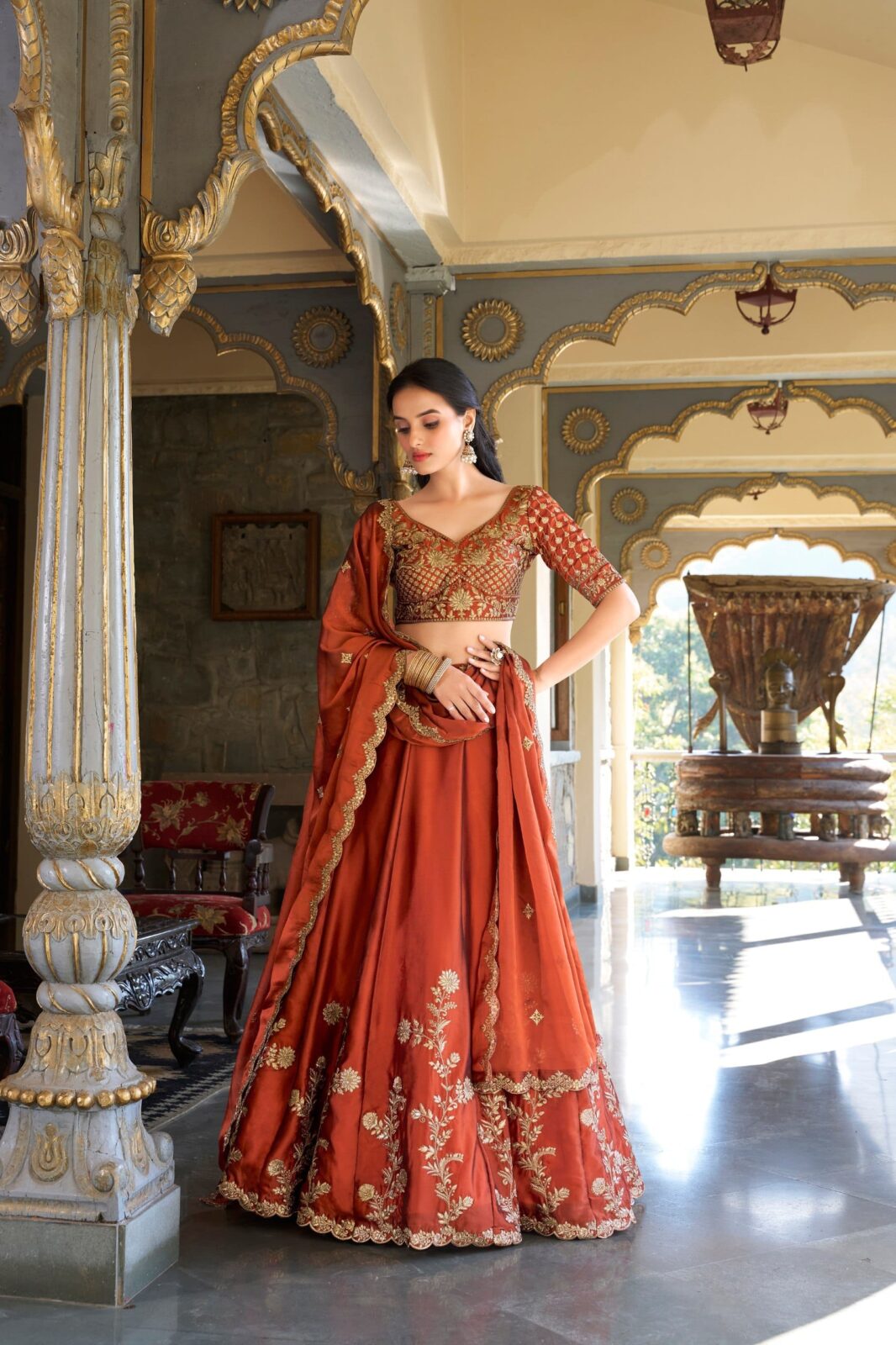 Royal Rangoli Silk Lehenga with 3.80m Flair & Can-Can