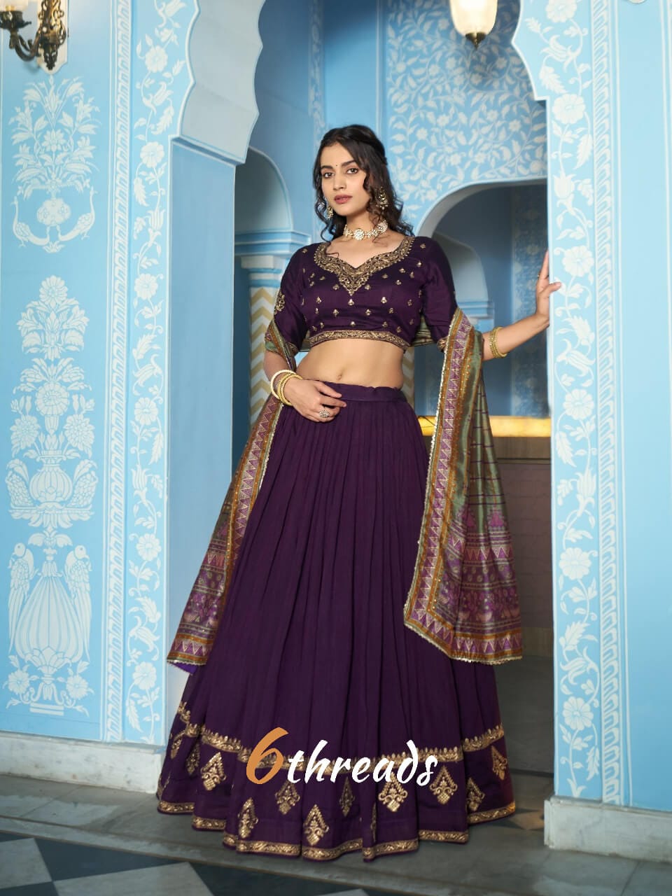 Royal Vichitra Silk Lehenga with 4-Meter Can-Can Flair