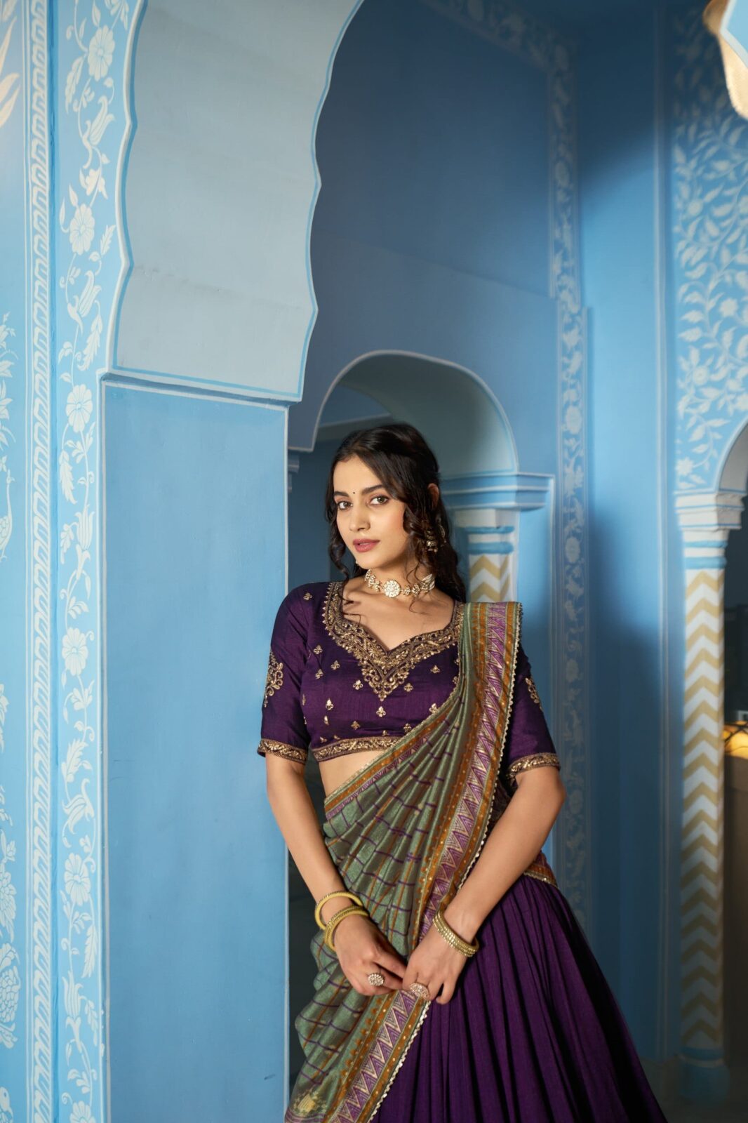Royal Vichitra Silk Lehenga with 4-Meter Can-Can Flair