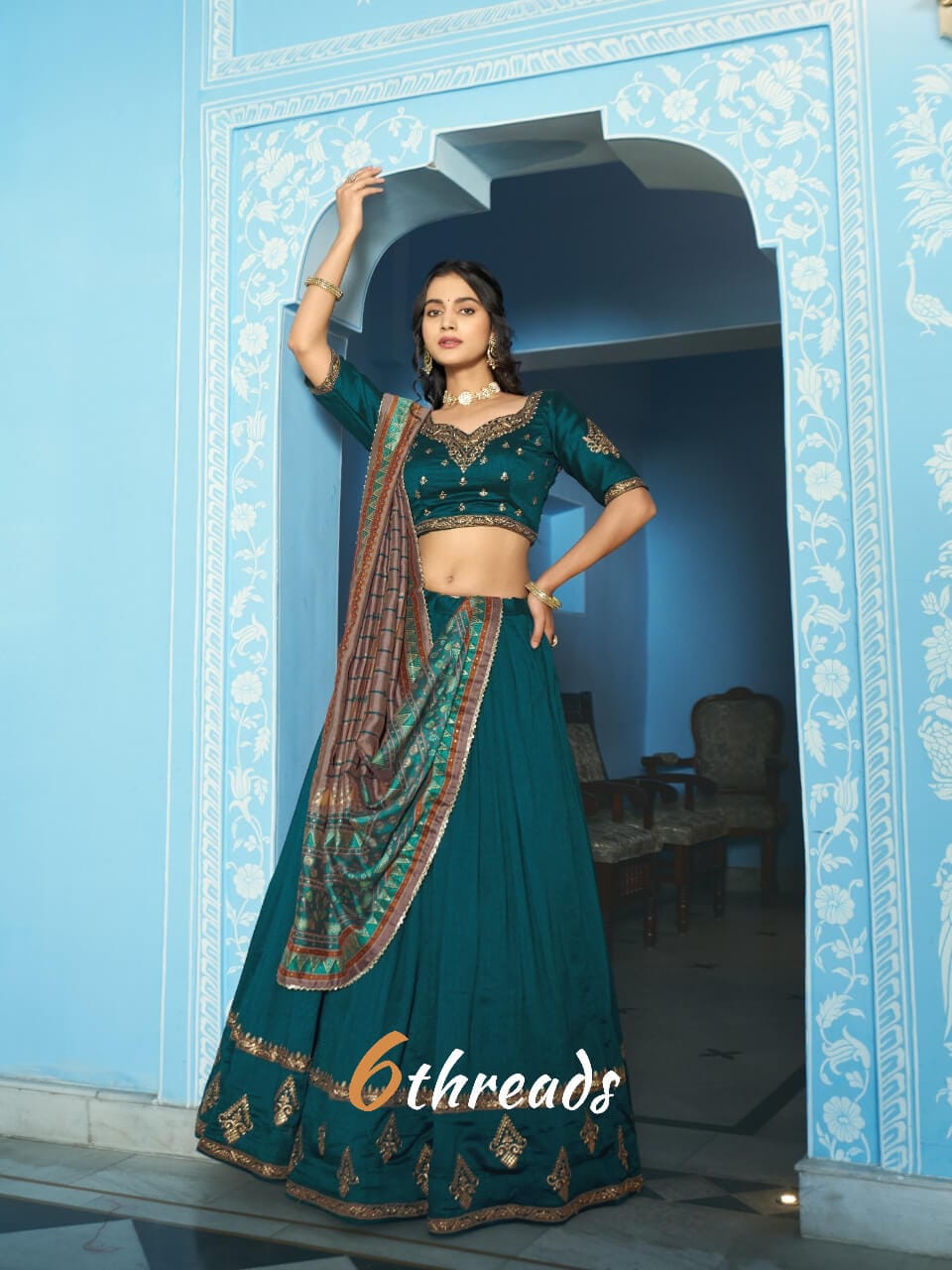 Royal Vichitra Silk Lehenga with 4-Meter Can-Can Flair